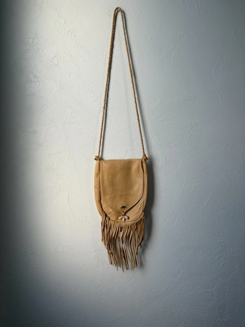 Vintage Elaine Snyder Buckskin Clothier Fringe Crossbody Bag Montana Made